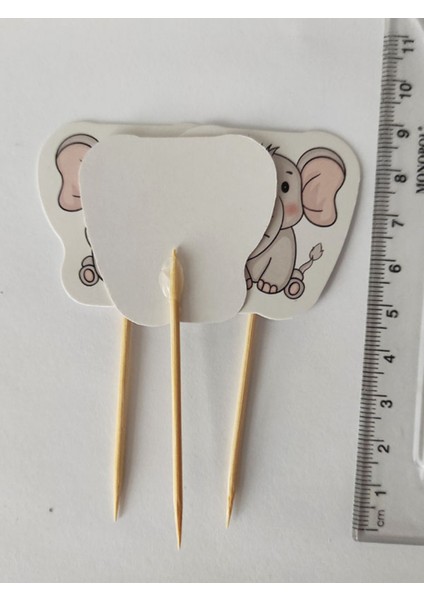 30 Adet Dekoratif Karton Sevimli Fil Şeklinde Pasta Kürdanı 6,5 cm fiyatları