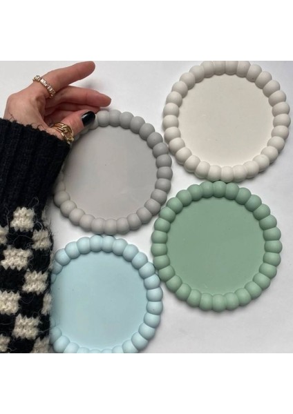 Boncuk Şekilli Yuvarlak Beyaz Sunumluk Takı Standı Dekor indirimleri