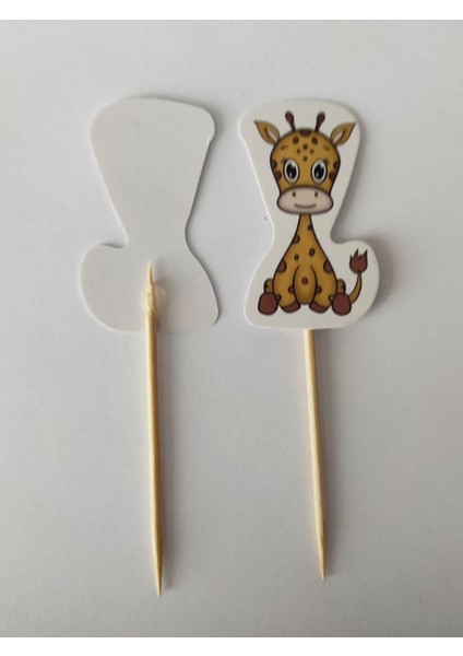 30 Adet Dekoratif Karton Sevimli Zürafa Şeklinde Pasta Kürdanı 6,5 cm fiyatları