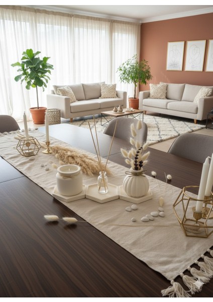 6'lı Set - Lavanta Kokulu Mum ve Lüks Oda Kokusu, 3’lü Altlık Seti + Dekoratif Vazo Çiçek Hariçtir