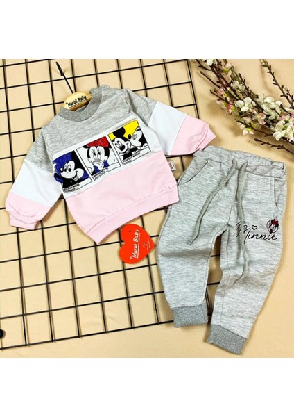 Happy Mickey ve Minnie Mouse Desenli Kız Bebek Takım 3-18 Ay fırsatları