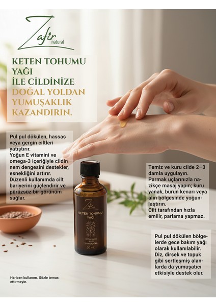 Doğal Bakım Serisi Soğuk Sıkım Keten Tohumu Yağı %100 Doğal 50 ml fiyatları