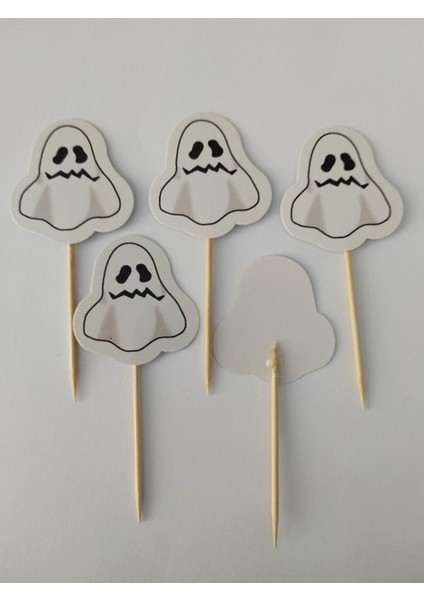30 Adet Dekoratif Karton Hayalet Cadılar Bayramı Kürdanı 6,5 cm - Halloween modelleri
