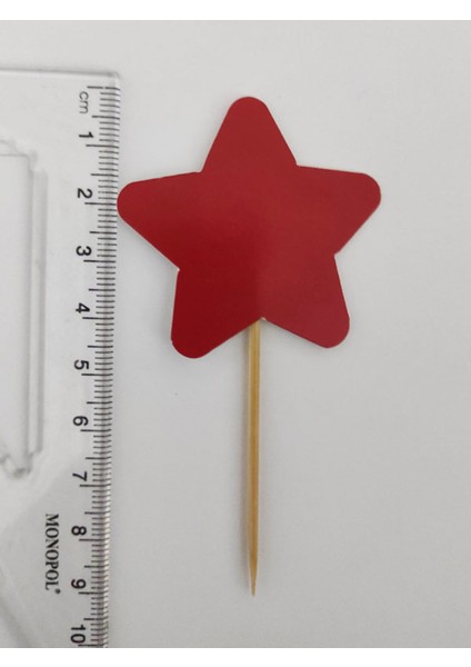 30 Adet Dekoratif Karton Kırmızı Yıldız Şeklinde Pasta Kürdanı 6,5 Cm-Kırmızı Yıldızlı Kürdan fiyatları