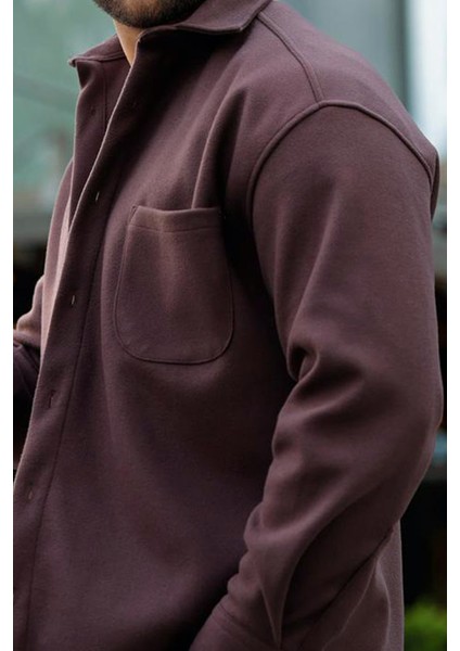 Likralı Yarım Oversize Cepli Kaşe Gömlek fiyatları