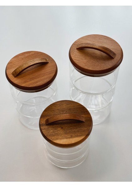 Akasya Vakum Kapaklı Cam Kavanoz Seti modelleri