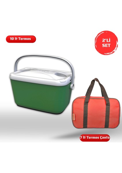 Buzluk Termos Set-10 Lt Buzzy Buzluk Termos (1180 Cooler Box)+ 7 Lt Izolasyonlu Çanta
