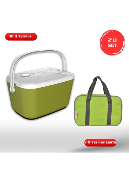 Buzluk Termos Set-10 Lt Buzzy Buzluk Termos (1180 Cooler Box)+ 7 Lt Izolasyonlu Çanta