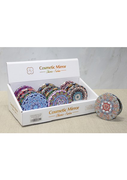 Taşlı El Aynası Yuvarlak Ince 3