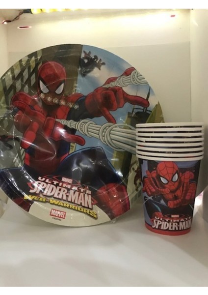 Örümcek Adam 8 Li Karton Tabak Bardak - Doğum Günü Parti Seti Malzemeleri fiyatları
