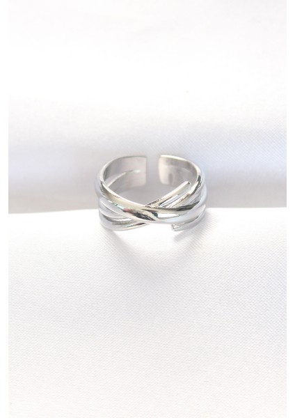 Kalın Silver Renk Ayarlanabilir Yüzük - TJ-BYK3102