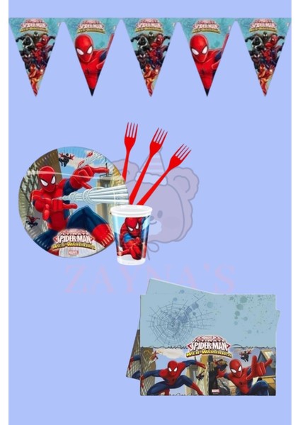 Örümcek Adam Temalı 16 Kişilik Ekonomik Set - Doğum Günü Parti Seti Malzemeleri