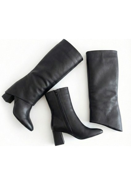Strada Siyah Mat Tak-Çıkar Konçlu (8 cm Topuk Boyu ) Günlük Kullanım Bot ve Çizme fırsatları