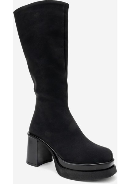 Carm Siyah Nubuk Platform Topuklu Kadın Çizme modelleri
