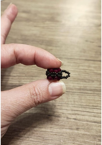 El Yapımı Cevşen Kolye Ucu / Nazarlık / Bordo
