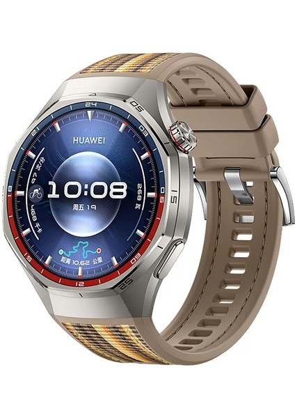 Huawei Gt6 Pro Uyumlu Kumaşlı Dikiş Detaylı Silikon Spor Kordon – Nefes Alabilir Esnek Premium Band