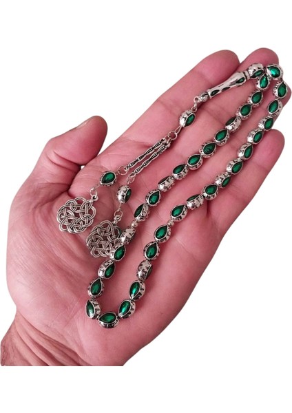 Gümüş Renk Mine İşleme Metal Tesbih,İkili Kazaz Desen Metal Püskül Hediye Kutulu Tespih. indirimleri