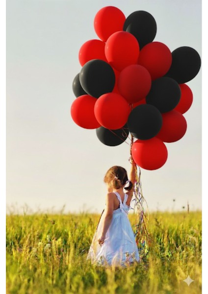 50 Adet Pastel Tonu Siyah-Kırmızı Renk 50Lİ 12INÇ Siyah Kırmızı Balon-Doğum Günü Parti Süsleri Balon fiyatları