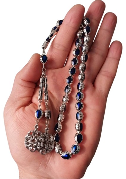 Gümüş Renk Mine İşleme Metal Tesbih,İkili Kazaz Desen Metal Püskül Hediye Kutulu Tespih. fiyatları