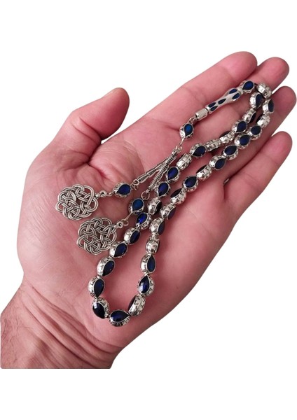 Gümüş Renk Mine İşleme Metal Tesbih,İkili Kazaz Desen Metal Püskül Hediye Kutulu Tespih. fırsatları