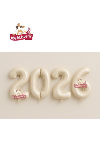 Yeni Yıl Büyük 2026 Folyobalonları 34 Inç Mutlu Yıllar Süslemeleri Yılbaşı Arifesi Parti Malzemeleri