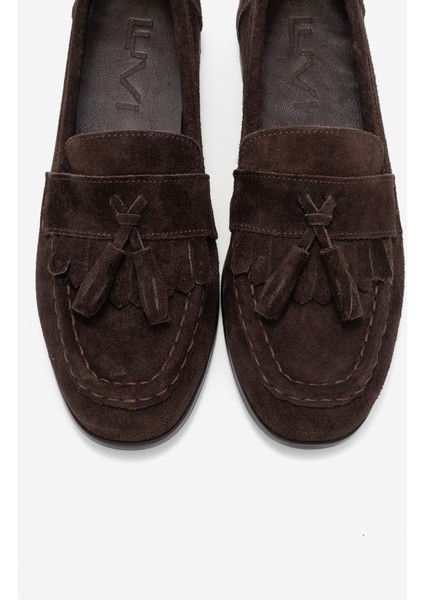 Lupen Kahverengi Süet Püsküllü Hakiki Deri Kadın Loafer Ayakkabı fiyatları