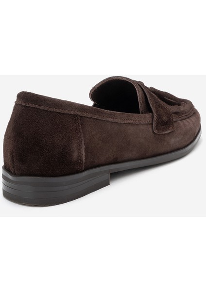 Lupen Kahverengi Süet Püsküllü Hakiki Deri Kadın Loafer Ayakkabı indirimleri