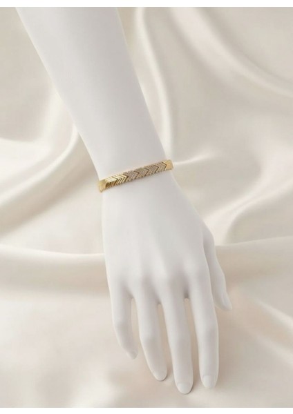 Xuping 14K Altın Kaplama Zirkon Taşlı Balık Sırtı Hasır Bileklik modelleri