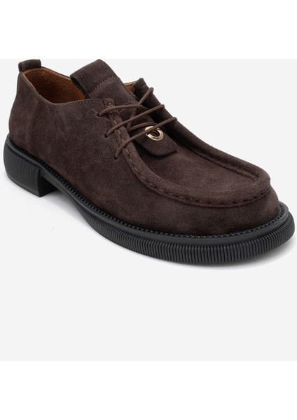 Band Kahverengi Süet Hakiki Deri Bağcıklı Kadın Loafer Ayakkabı modelleri