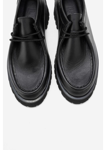 Talıa Siyah Cilt Hakiki Deri Bağcıklı Kadın Loafer Ayakkabı fiyatları