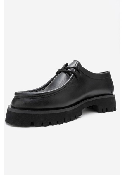 Talıa Siyah Cilt Hakiki Deri Bağcıklı Kadın Loafer Ayakkabı fırsatları