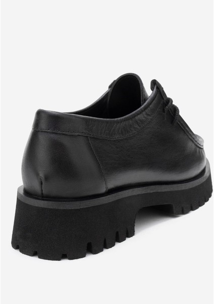 Talıa Siyah Cilt Hakiki Deri Bağcıklı Kadın Loafer Ayakkabı indirimleri