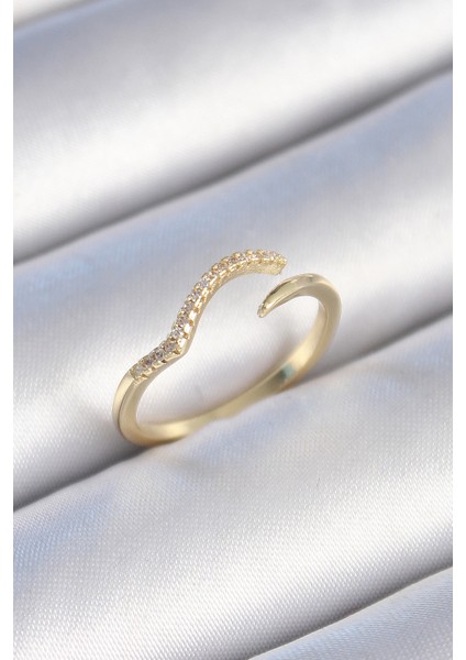 Pirinç Gold Renk Zirkon Taşlı Kadın Yüzük - TJ-BYK3450 fiyatları