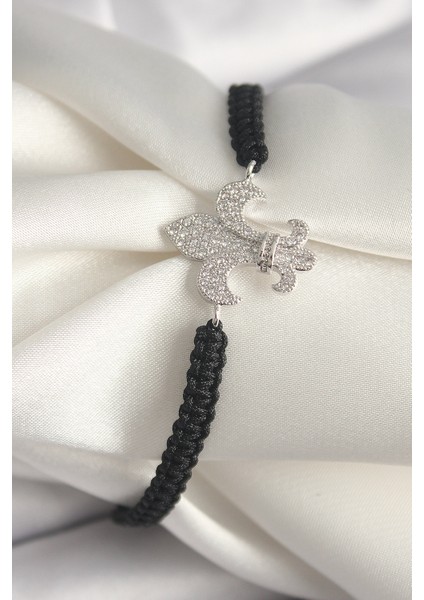 Pirinç Gümüş Renk Zirkon Taşlı Zambak Figür Asanrsörlü Makrome Model Kadın Bileklik - TJ-BB6799 fiyatları