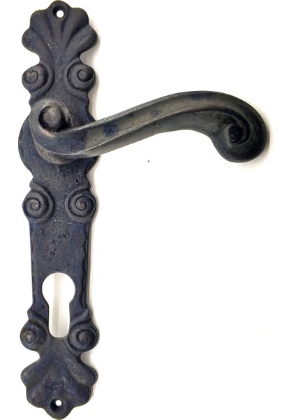 Antika Tarz Dekoratif Pirinç Okyanus Yale Kapı Kolu - 230x46 mm, Oksit