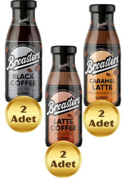 Broasters Soğuk Kahve Tanışma Seti (6 Adet) 250 ml Cam Şişe