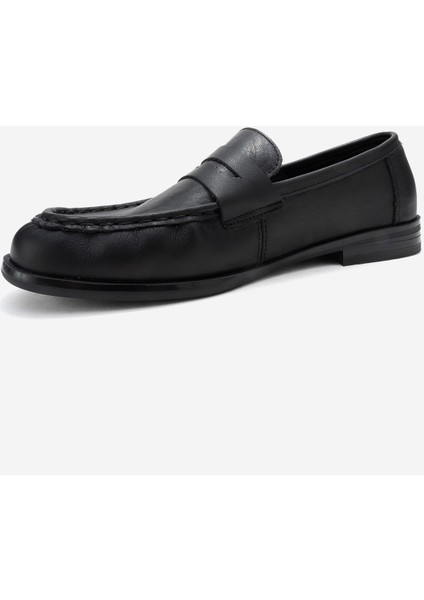 Valıa Siyah Cilt Hakiki Deri Kadın Loafer Ayakkabı fırsatları