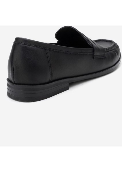 Valıa Siyah Cilt Hakiki Deri Kadın Loafer Ayakkabı indirimleri