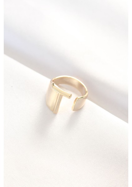 T Harfli Altın Renk Ayarlanabilir Yüzük - TJ-BYK3158 modelleri