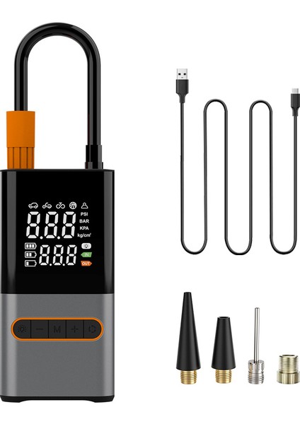 4000 Mah Şarjlı Taşınabilir Araba Lastik Hava Top Şişirme Pompası – LED Işıklı Dijital Hava Kompresörü modelleri