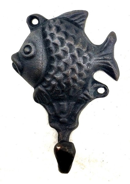 Antika Tarz Dekoratif Pirinç Balık Figürlü Askı - 84X51MM, Oksit fiyatları