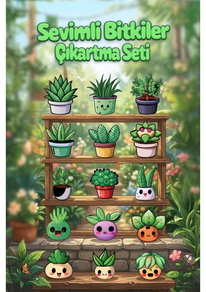 Sevimli Bitkiler Sticker / Etiket (Ajanda, Scrapbook, Bullet Journal)