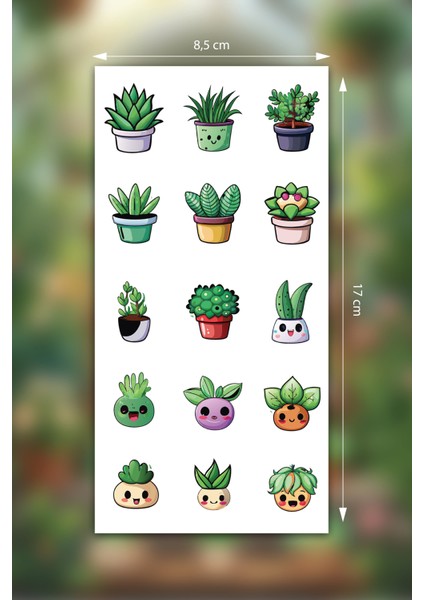 Sevimli Bitkiler Sticker / Etiket (Ajanda, Scrapbook, Bullet Journal) fiyatları