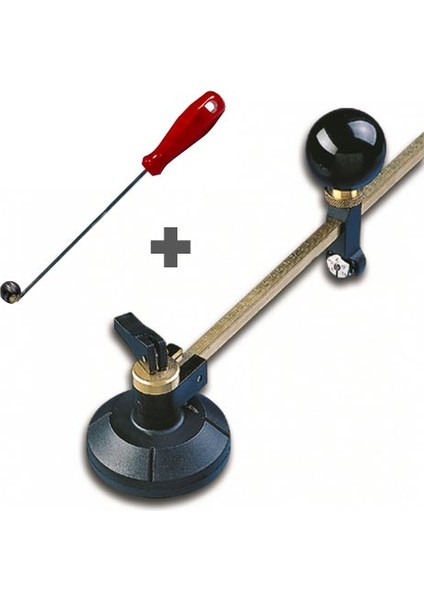 Menfez Açma Seti - Cam Kesme Pergeli 40 cm + Küre Cam Tokmağı