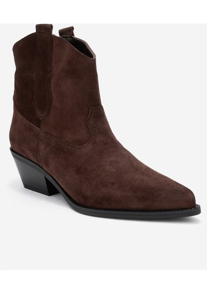 Elıa Kahverengi Süet Hakiki Deri Kadın Western Bot modelleri