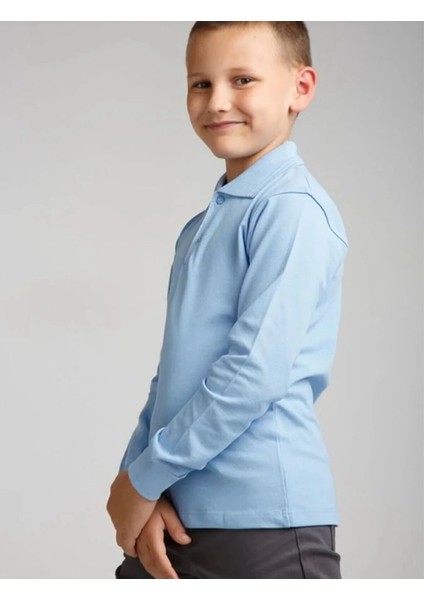 Ümiteks World Of Clothes Penye Polo Yaka Uzun Kollu Okul Tişört %100 Pamuk Penye Uzun Kol Okul Tişörtü modelleri