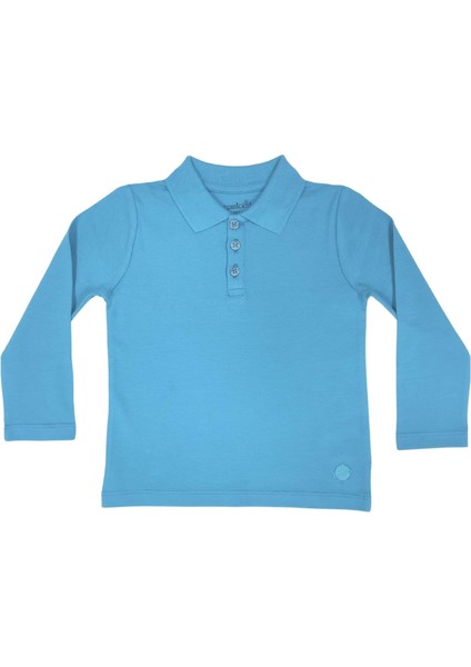 Ümiteks World Of Clothes Penye Polo Yaka Uzun Kollu Okul Tişört %100 Pamuk Penye Uzun Kol Okul Tişörtü