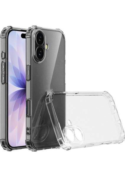 Caseworld Apple iPhone 17 Kapak Kamera Korumalı Airbag Antishock Köşe Korumalı Şeffaf Silikon Kılıf