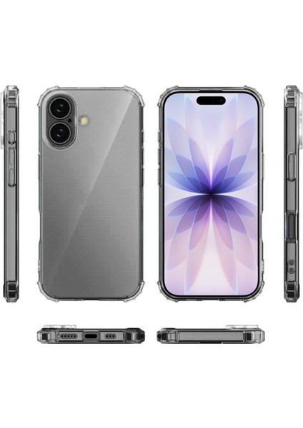 Apple iPhone 17 Kapak Kamera Korumalı Airbag Antishock Köşe Korumalı Şeffaf Silikon Kılıf