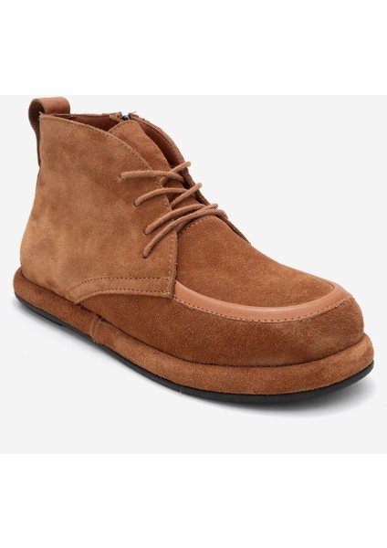 Martas Taba Süet Hakiki Deri Bağcıklı Fermuarlı Kadın Bilekte Bot modelleri